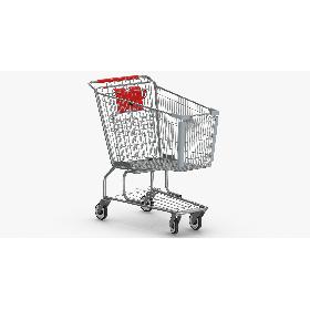 3D Metal Shopping Cart 01 Red model
